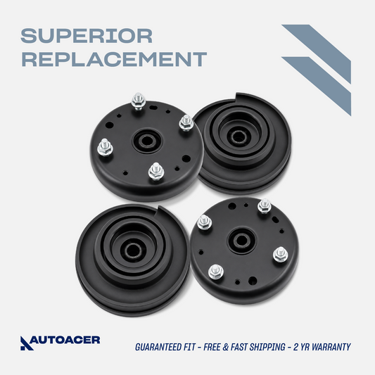 AUTOACER Front & Rear Suspension Strut Mount Kit 8p - Strut / Shock Mounts & Spring Seats (Rubber) For Ford Thunderbird 2002 - 2005, Lincoln LS 2000 - 2006