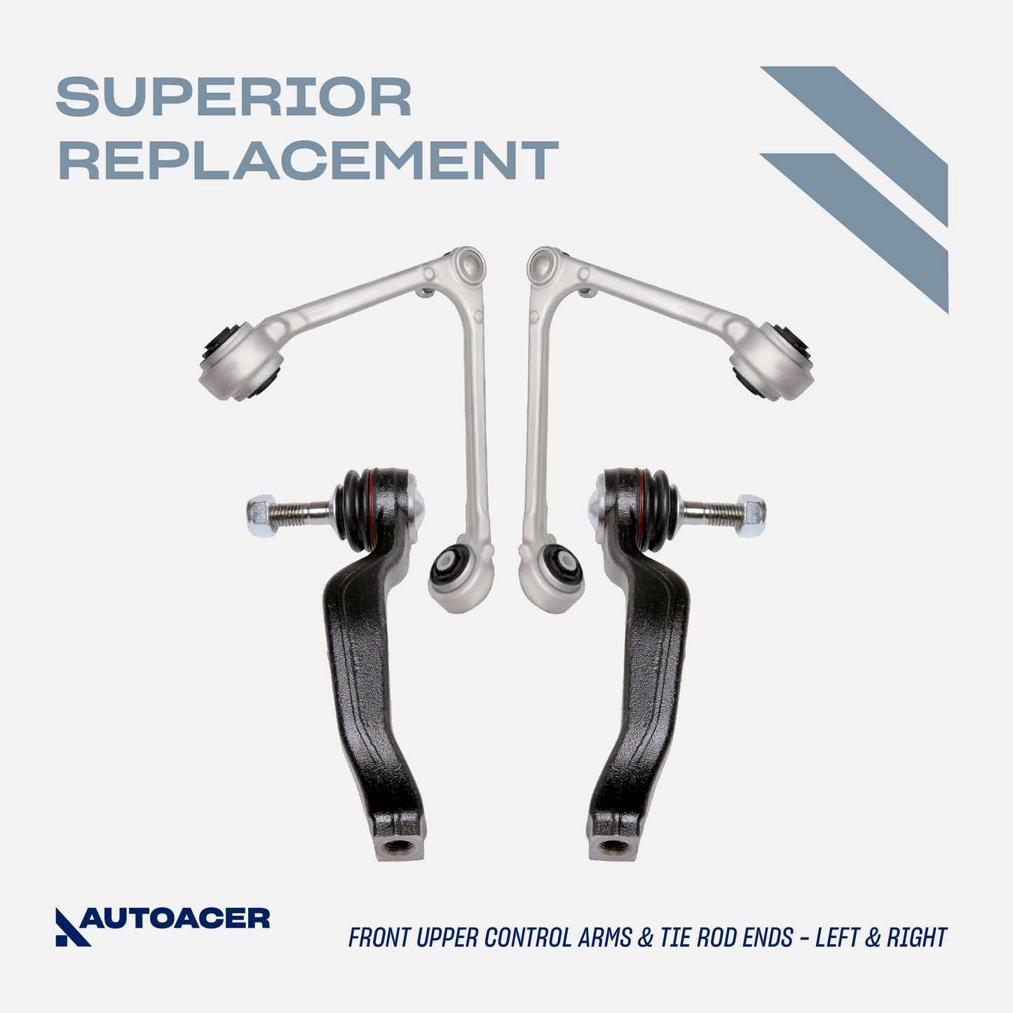 AUTOACER - 14p Front Upper Control Arms, Lower Bushings, Ball Joints 14mm, Stabilizer Bar Bushings & Tie Rod Ends for LINCOLN LS 2000-2002, FORD THUNDERBIRD  2002-2003