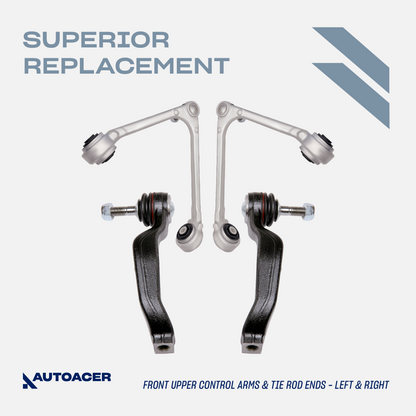 AUTOACER - 14p Front Upper Control Arms, Lower Bushings, Ball Joints 14mm, Stabilizer Bar Bushings & Tie Rod Ends for LINCOLN LS 2000-2002, FORD THUNDERBIRD  2002-2003