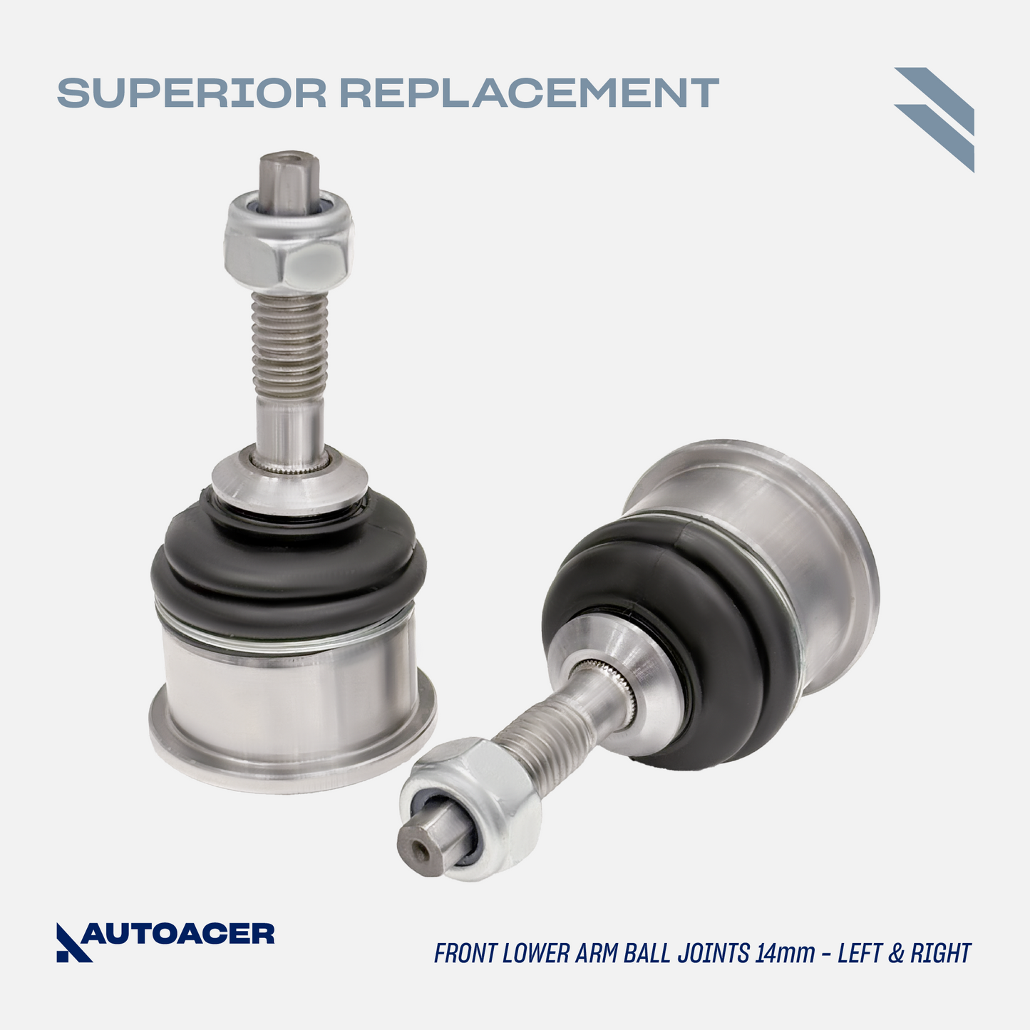AUTOACER - 14p Front Upper Control Arms, Lower Bushings, Ball Joints 14mm, Stabilizer Bar Bushings & Tie Rod Ends for LINCOLN LS 2000-2002, FORD THUNDERBIRD  2002-2003