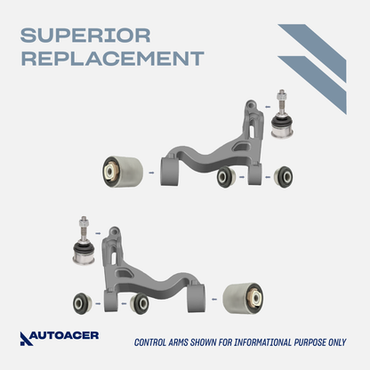 AUTOACER - 14p Front Upper Control Arms, Lower Bushings, Ball Joints 14mm, Stabilizer Bar Bushings & Tie Rod Ends for LINCOLN LS 2000-2002, FORD THUNDERBIRD  2002-2003