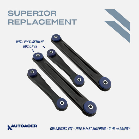 AUTOACER - Rear Upper & Lower Trailing Control Arms 4 pcs with High Grade Polyurethane Bushings Fitted for FORD Crown Victoria, LINCOLN Town Car, MERCURY Marquis, MERCURY Marauder