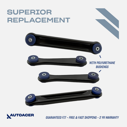 AUTOACER - Rear Upper & Lower Trailing Control Arms 4 pcs with High Grade Polyurethane Bushings Fitted for FORD Crown Victoria, LINCOLN Town Car, MERCURY Marquis, MERCURY Marauder