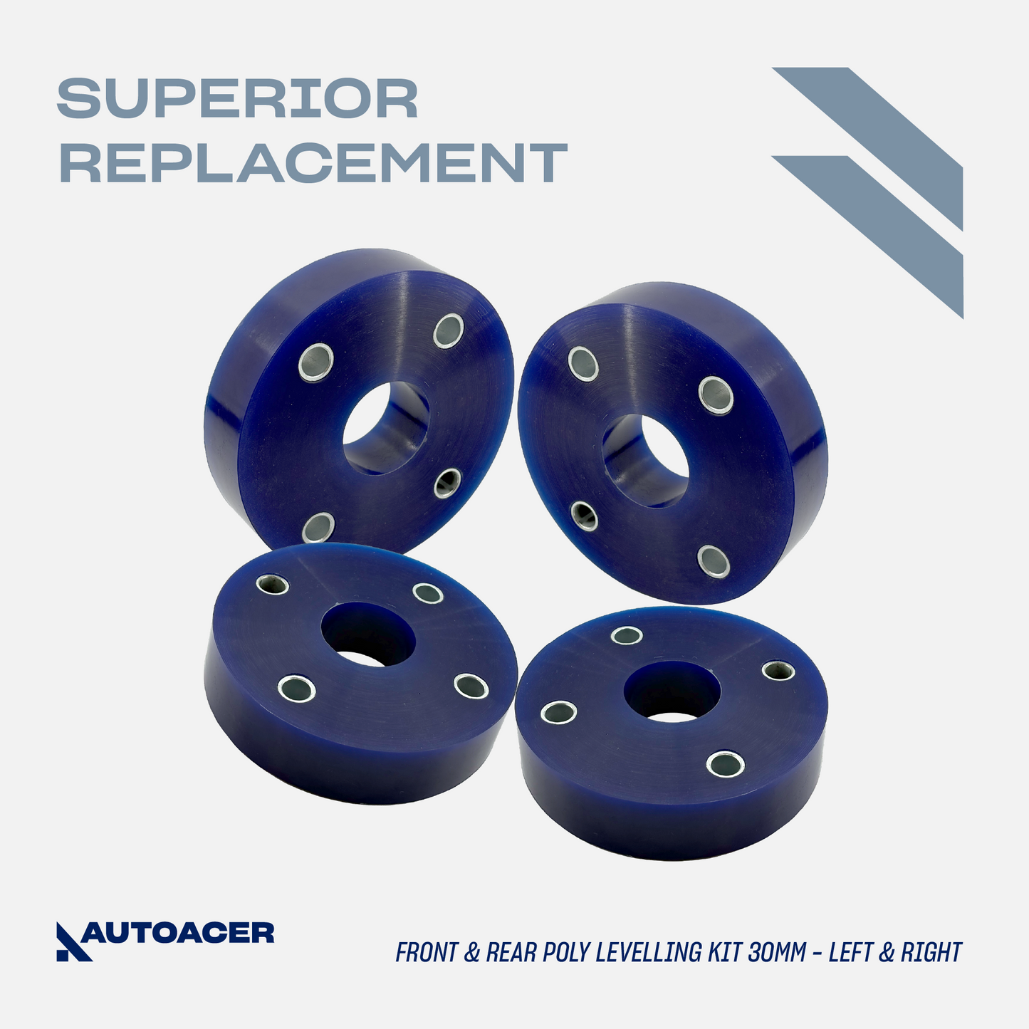 AUTOACER - 8p Front Rear Strut Mounts + 30mm Poly Spacer Lift Kit For Ford Thunderbird 2002 - 2005, Lincoln LS 2000 - 2006