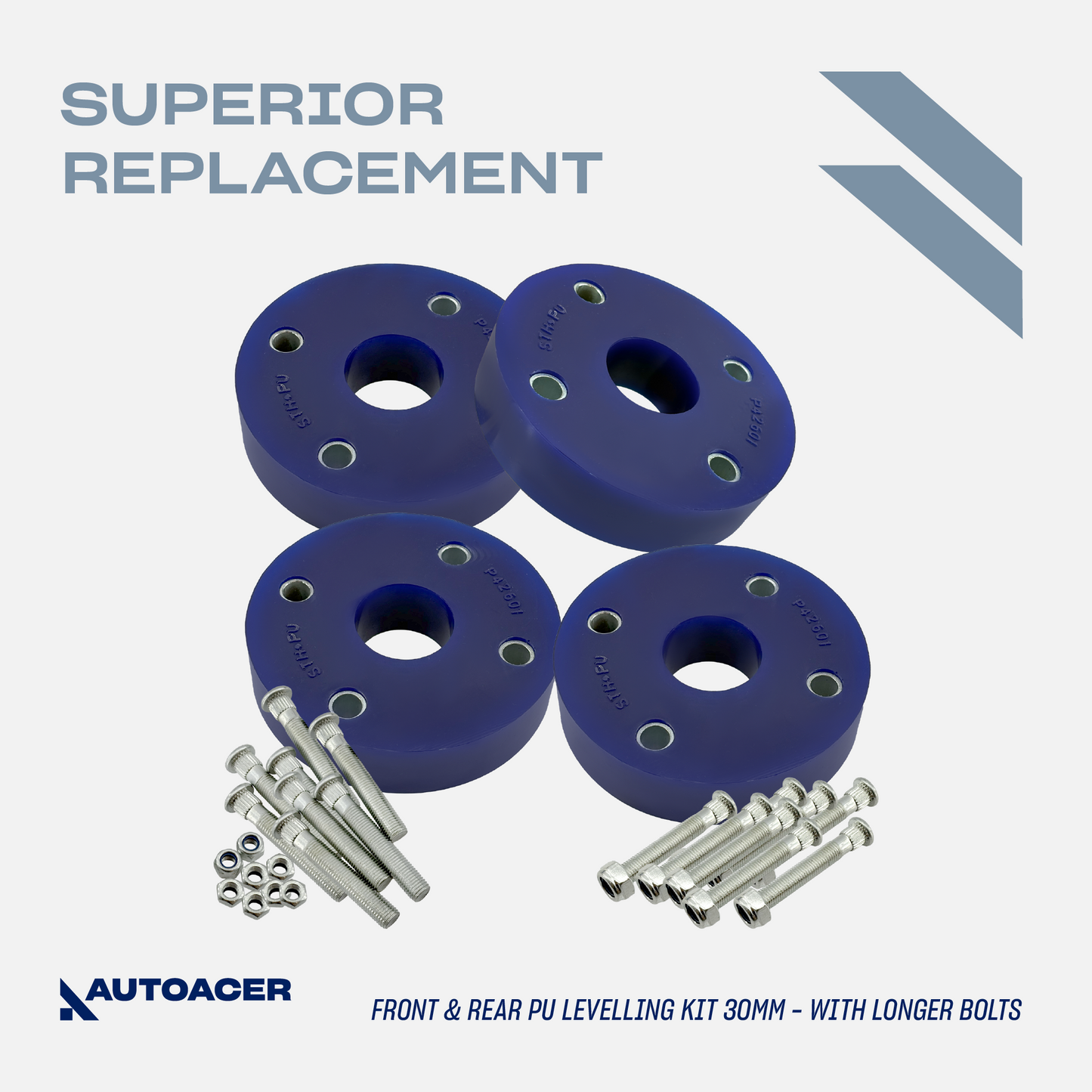 AUTOACER - 8p Front Rear Strut Mounts + 30mm Poly Spacer Lift Kit For Ford Thunderbird 2002 - 2005, Lincoln LS 2000 - 2006