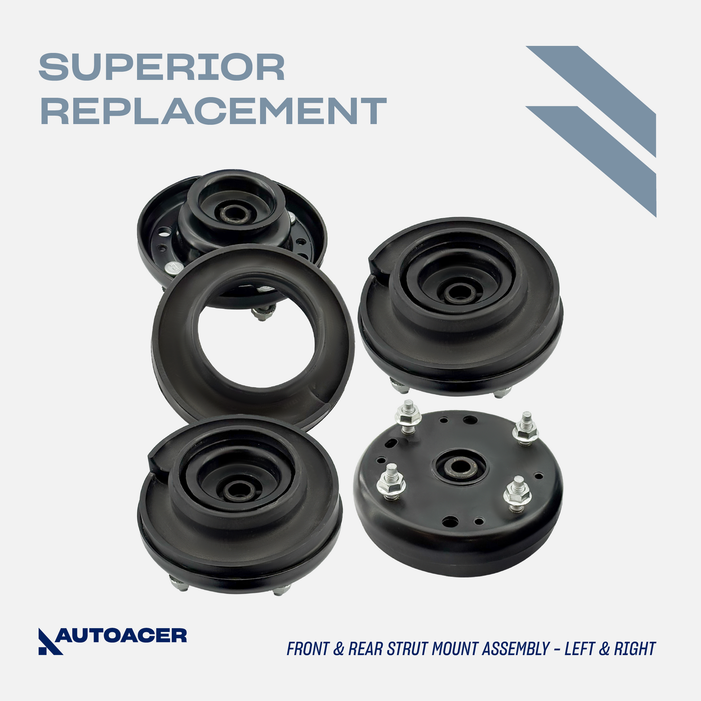 AUTOACER - 8p Front Rear Strut Mounts + 30mm Poly Spacer Lift Kit For Ford Thunderbird 2002 - 2005, Lincoln LS 2000 - 2006