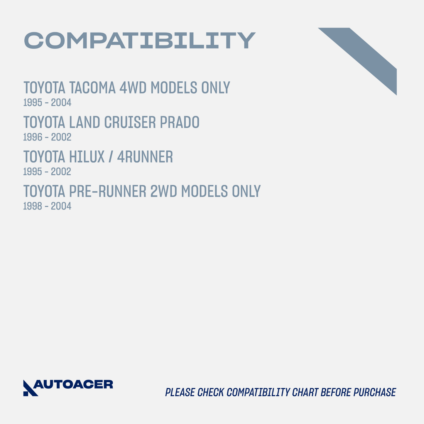 AUTOACER - 8p Front Upper Lower control Arm Bushing Kit for Tacoma 4Runner 95-04
