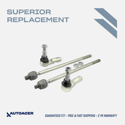AUTOACER 12p Front Suspension Bushes Tie Rod Ends Inner Outer For LR Discovery 4