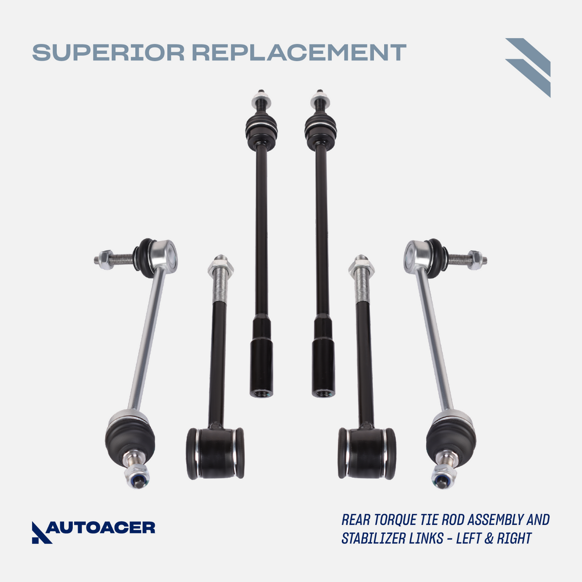 AUTOACER - 18p Front Rear Control Arms, Bushings, Links & Tie Rods for Jaguar XJ