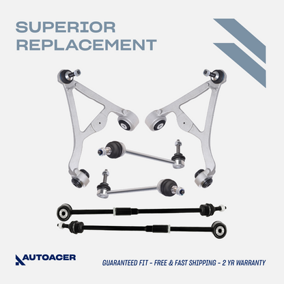 AUTOACER -6p Rear Upper Control Arms Stabilizer Links Tie Rods For JAGUAR S-Type