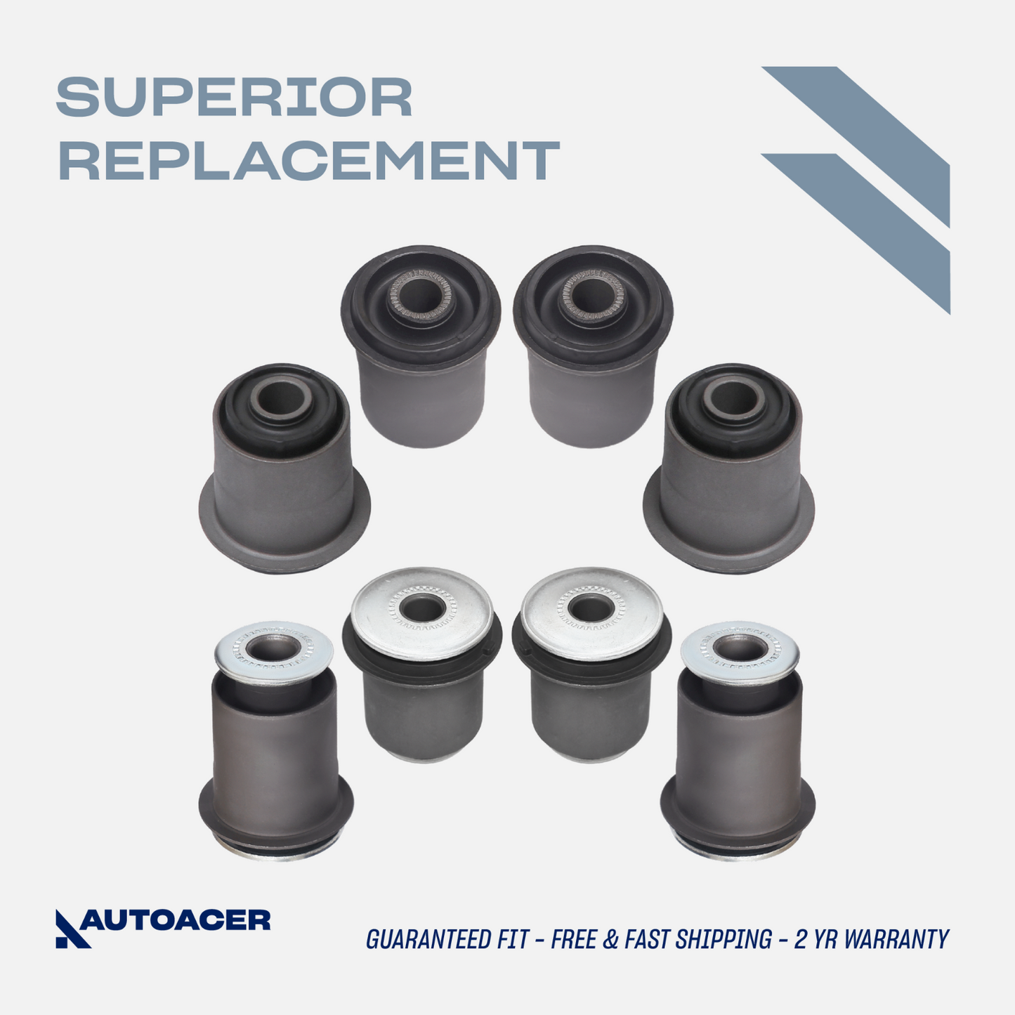 AUTOACER - 8p Front Upper Lower Control Arm Bushings For Tacoma RWD X Runner 05-