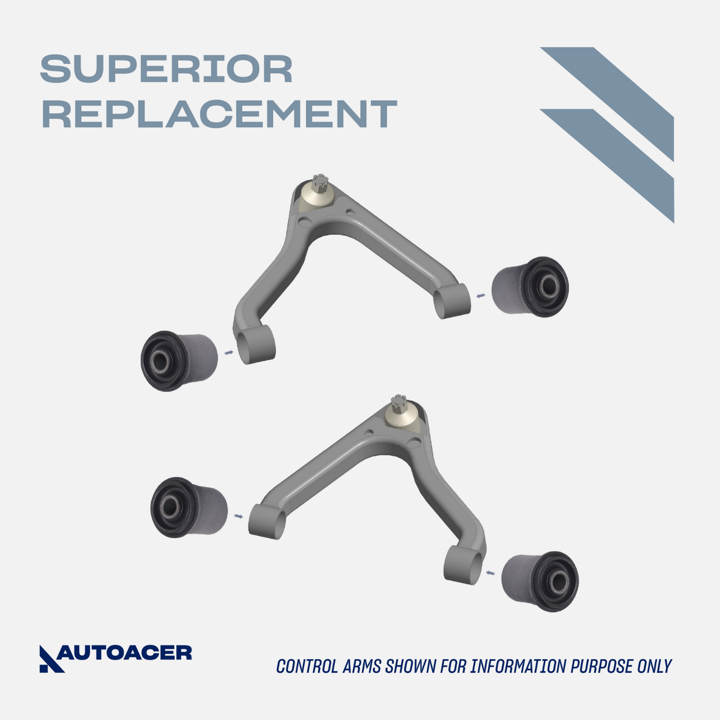 AUTOACER - 8p Front Upper Lower Control Arm Bushings For Tacoma RWD X Runner 05-