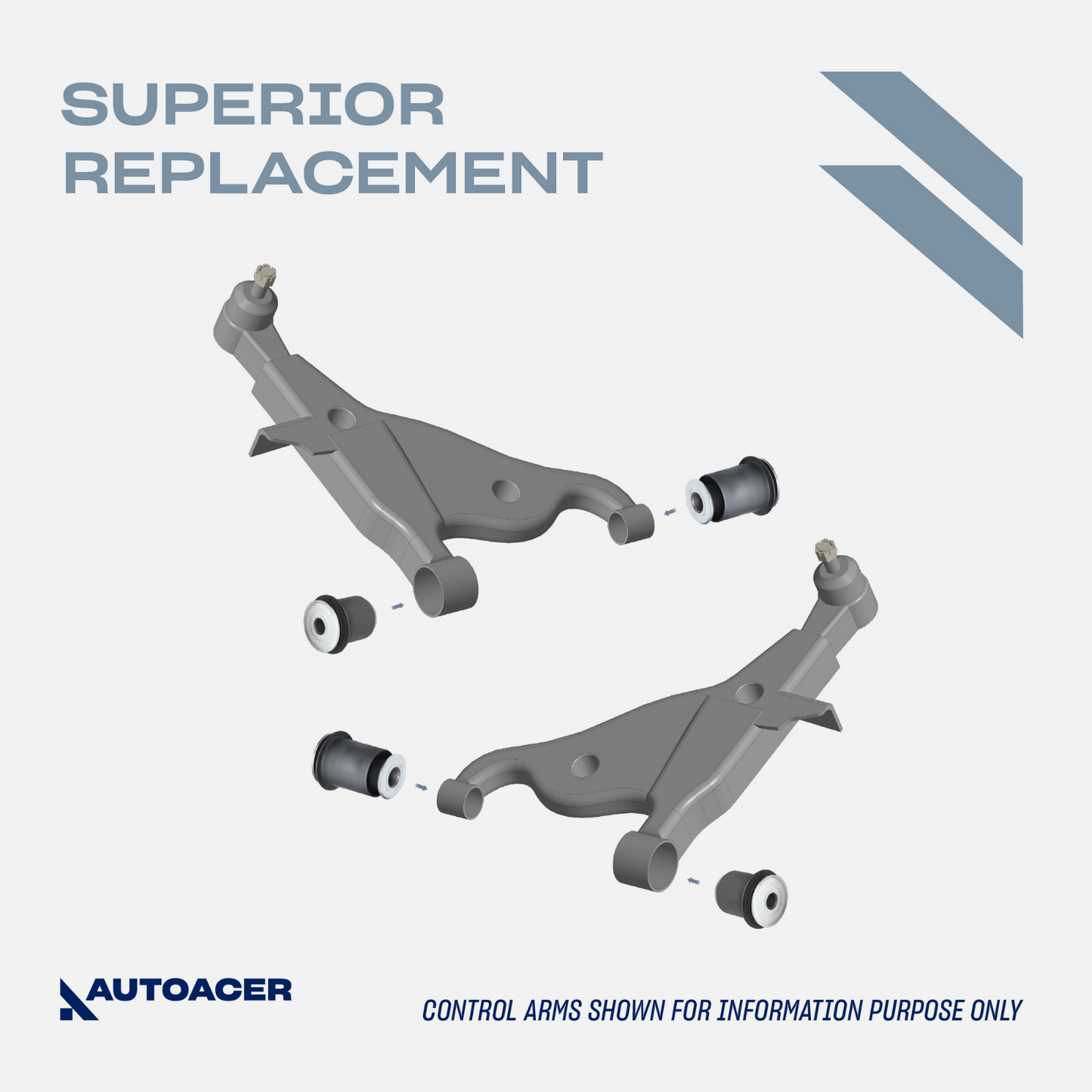 AUTOACER - 8p Front Upper Lower Control Arm Bushings For Tacoma RWD X Runner 05-