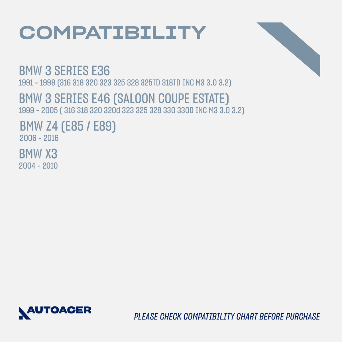 AUTOACER -2pc Rear Axle Track / Toe Control Arm Links For BMW 3 E36 E46 Z4 X3 M3