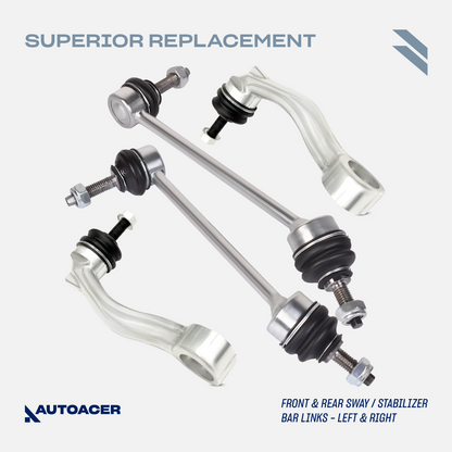 AUTOACER -24p Front & Rear Control Arms, Tie Rods Links & Bushings For Jaguar XK