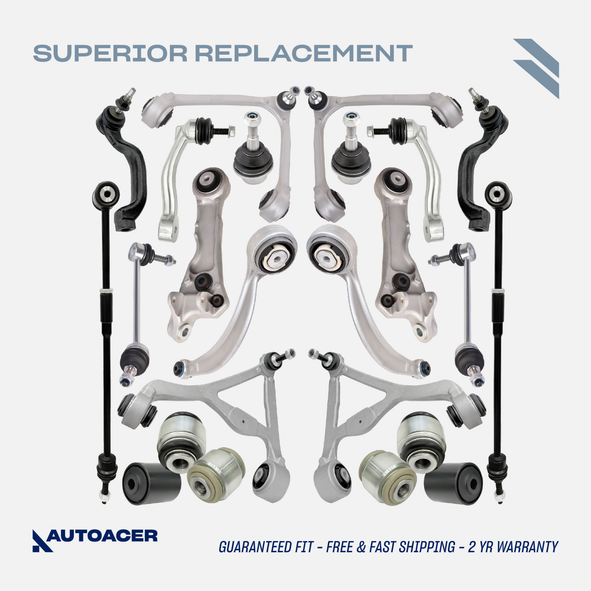 AUTOACER -24p Front Rear Susp Control Arms Tie Rods Links Bushings For Jaguar XJ