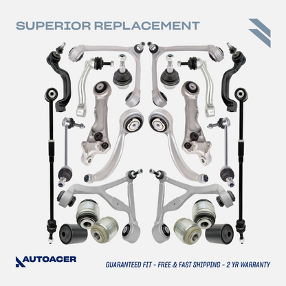 AUTOACER -24p Front Rear Susp Control Arms Tie Rods Links Bushings For Jaguar XJ