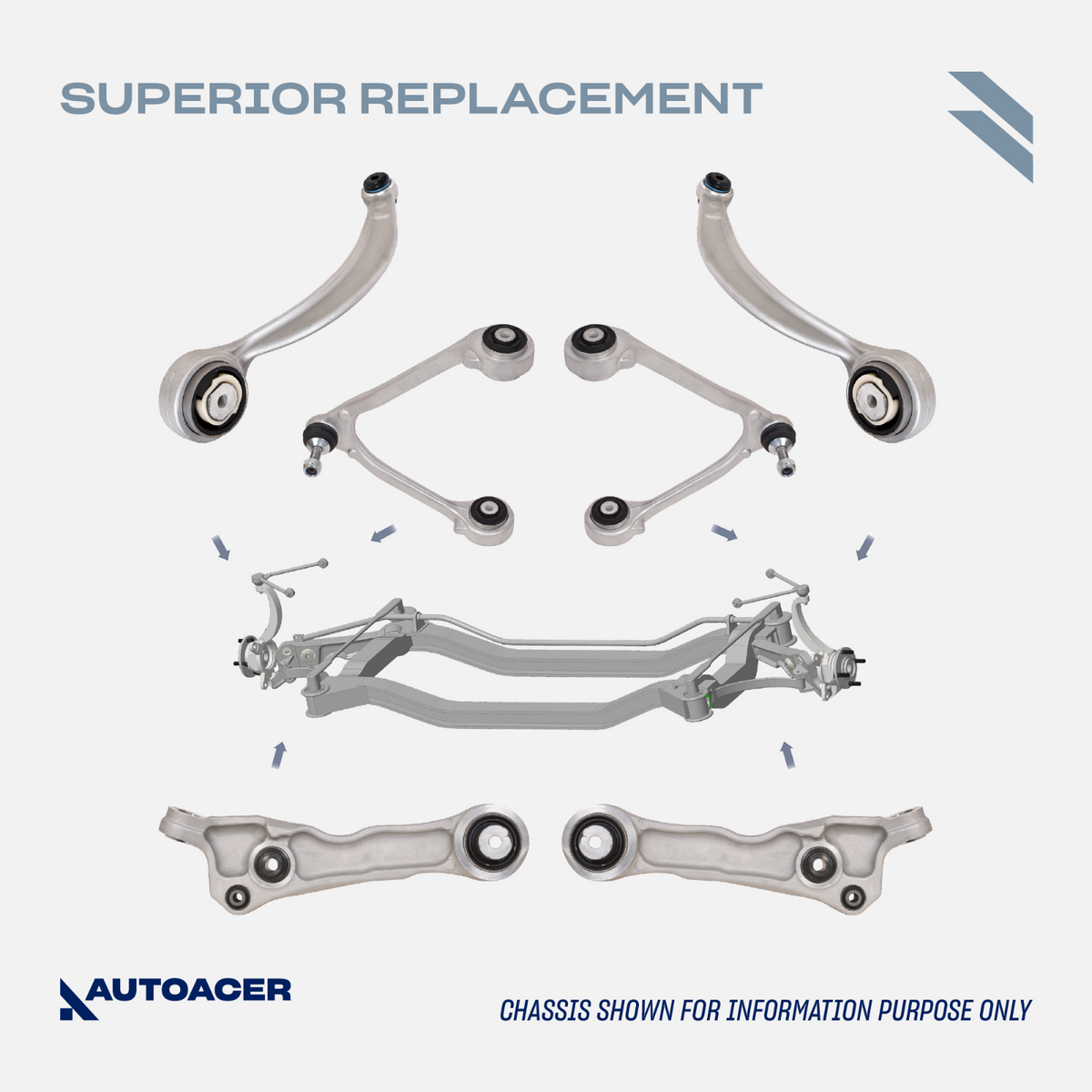 AUTOACER -24p Front Rear Susp Control Arms Tie Rods Links Bushings For Jaguar XJ