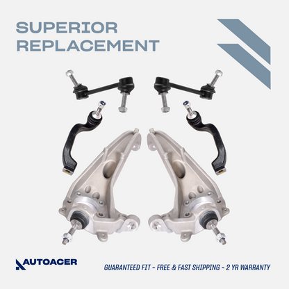 AUTOACER 6p Front Knuckle w/Ball Joints Tie Rods Sway Bar Links For Jaguar SType