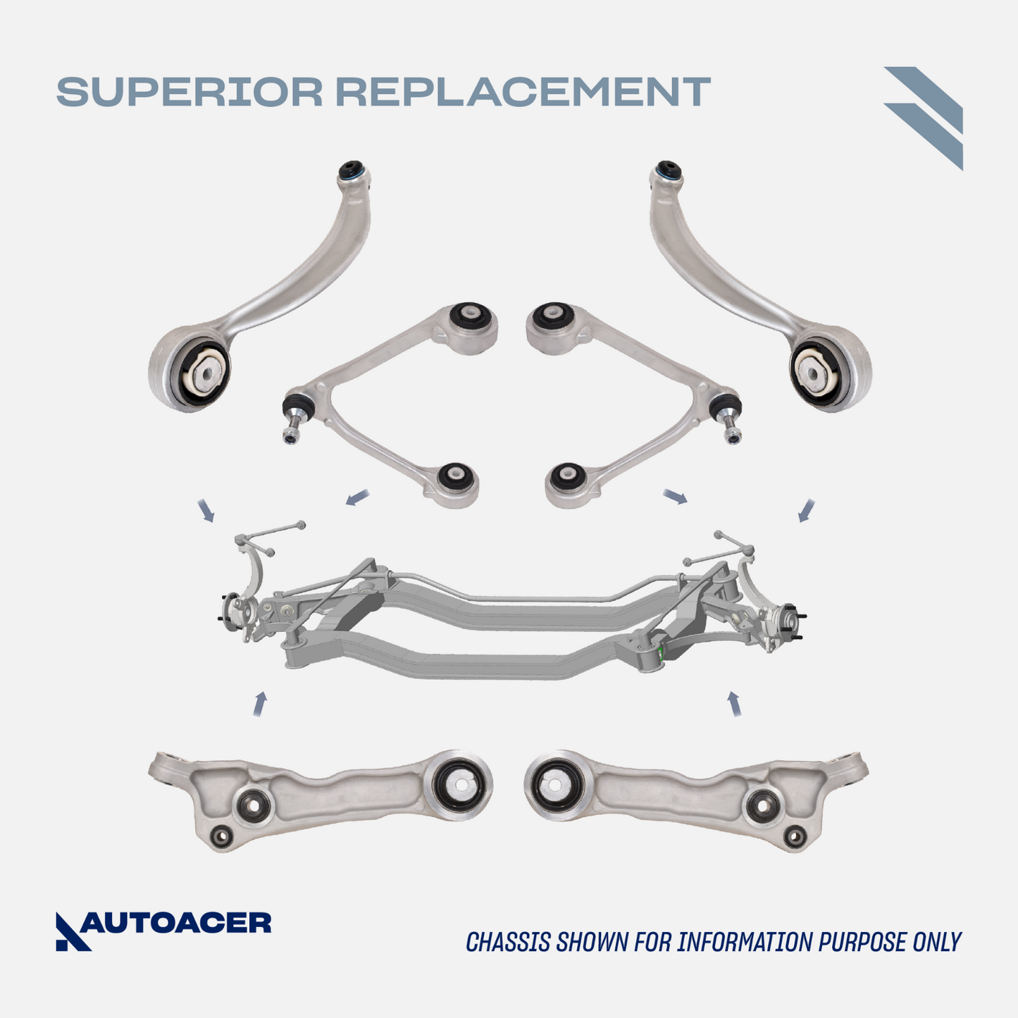 AUTOACER 24p Front Rear Kit Control Arms Tie Rods Links Bushes For Jaguar S-Type