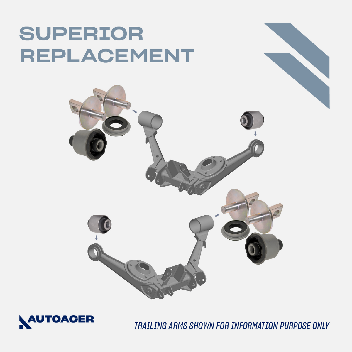 AUTOACER -6p Rear Lower Control Trailing Arm Bushings & Link Kit for Honda Civic