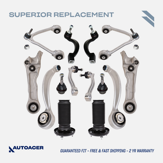 AUTOACER - 14p Front Suspension Kit Arms Links Struts Tie Rods Joints For Jaguar