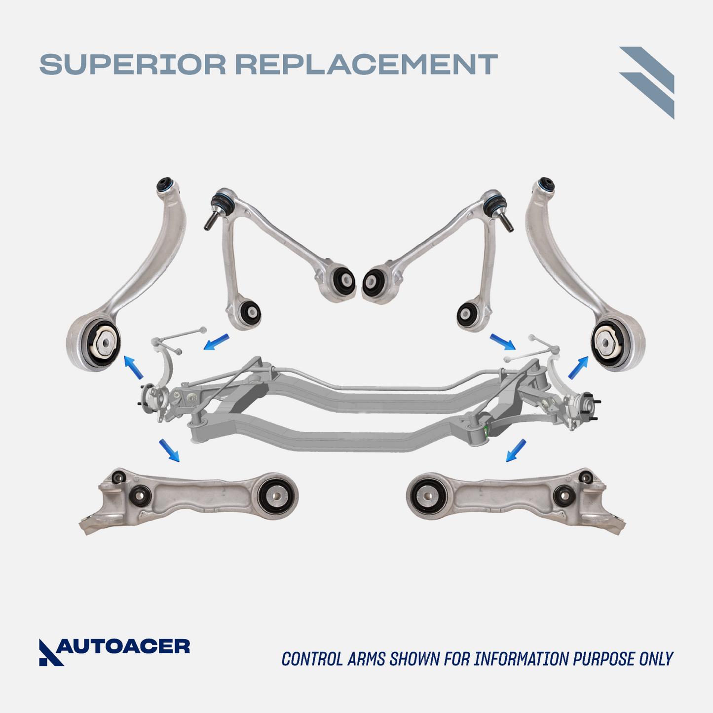 AUTOACER - 14p Front Suspension Kit Arms Links Struts Tie Rods Joints For Jaguar