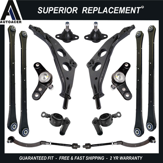 Front & Rear Control Arms, Bushings, Ball Joints & Tie Rods Kit 14 pcs For MINI