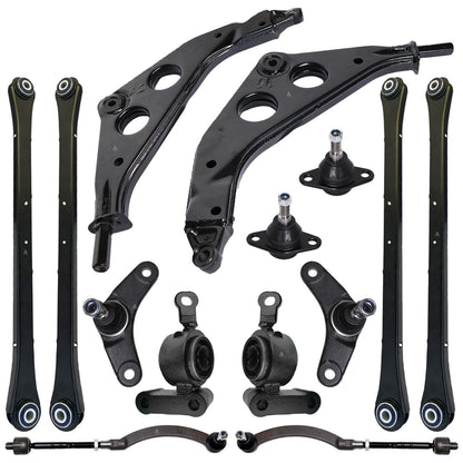Front & Rear Control Arms, Bushings, Ball Joints & Tie Rods Kit 14 pcs For MINI