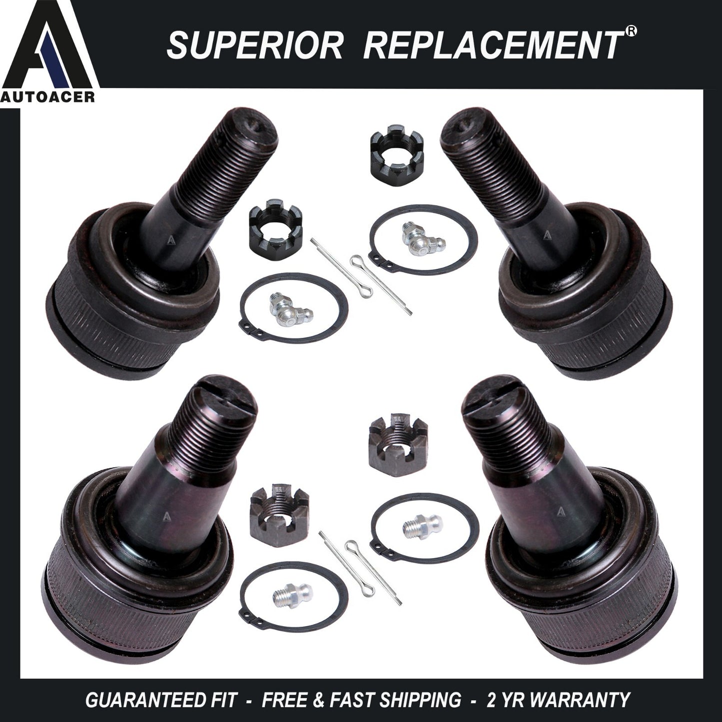 Front Upper & Lower Ball Joint Kit for Ford F-250 F-350 Super Duty Dodge Ram 4WD