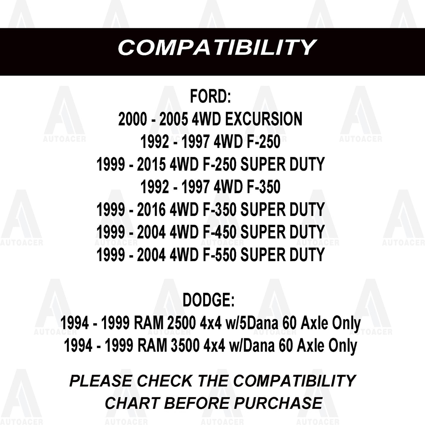 Front Upper & Lower Ball Joint Kit for Ford F-250 F-350 Super Duty Dodge Ram 4WD