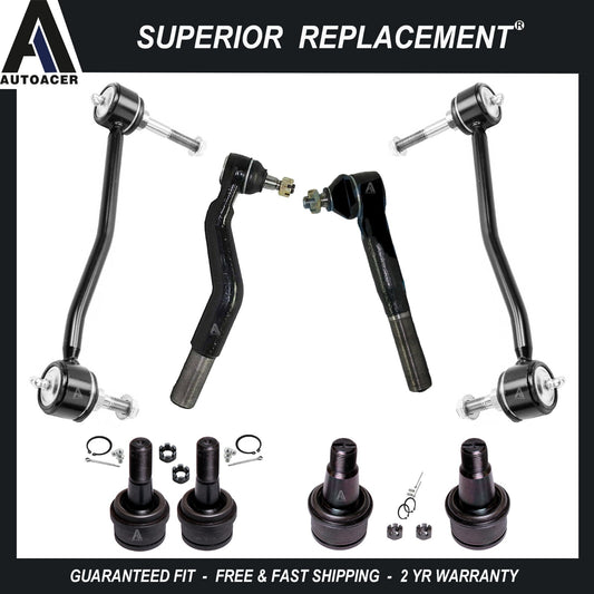 Front Lower Upper Ball Joints, Links, Rods 8pc for Ford F250 F350 Super Duty 4x4