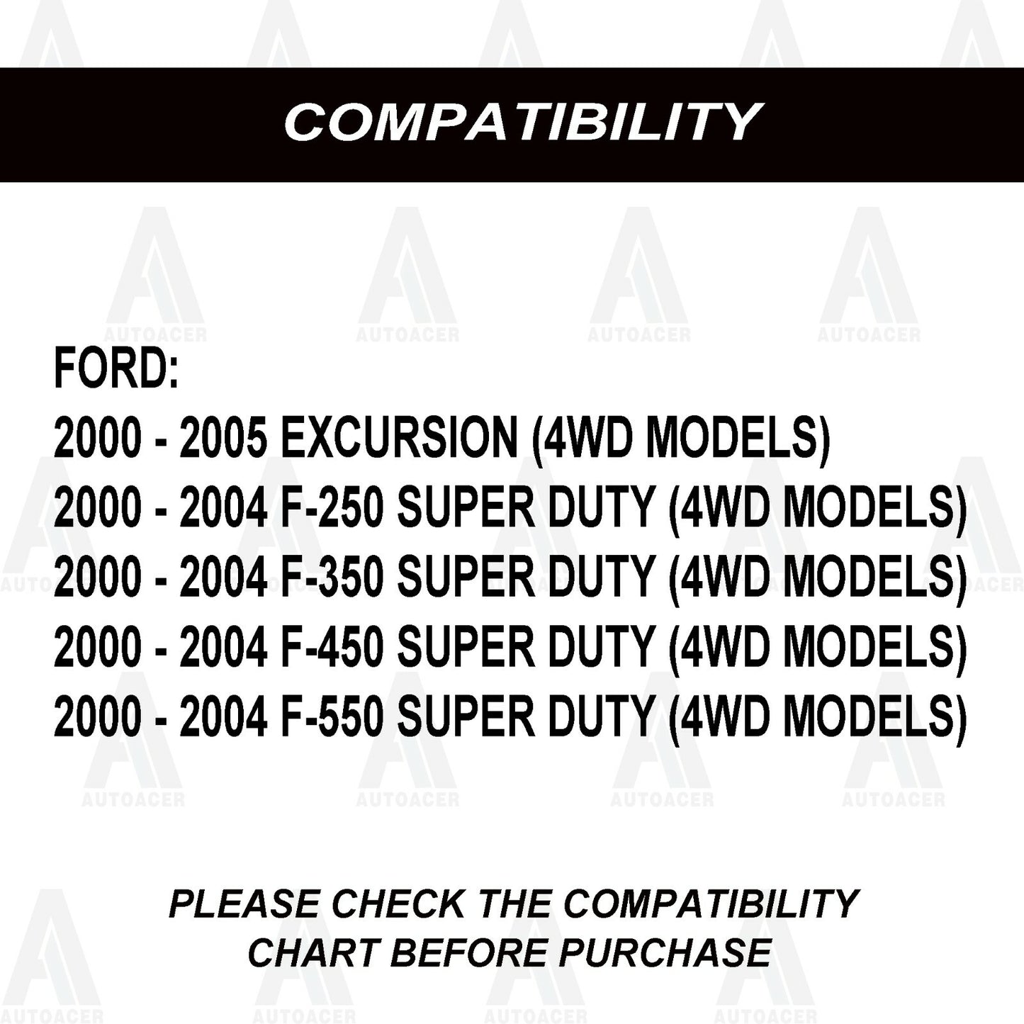 Front Lower Upper Ball Joints, Links, Rods 8pc for Ford F250 F350 Super Duty 4x4