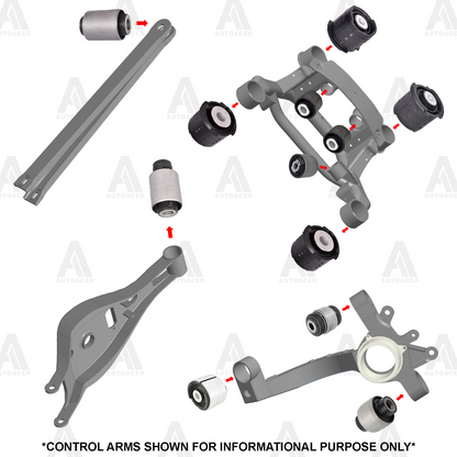 Rear Axle Trailing Subframe Diff Control Arm Bushing Kit 17p For BMW 3 E46 98-06