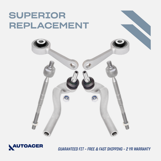 AUTOACER -6p Front Inner Outer Tie Rod Ends & Sway Bar Links For Mercedes-Benz E