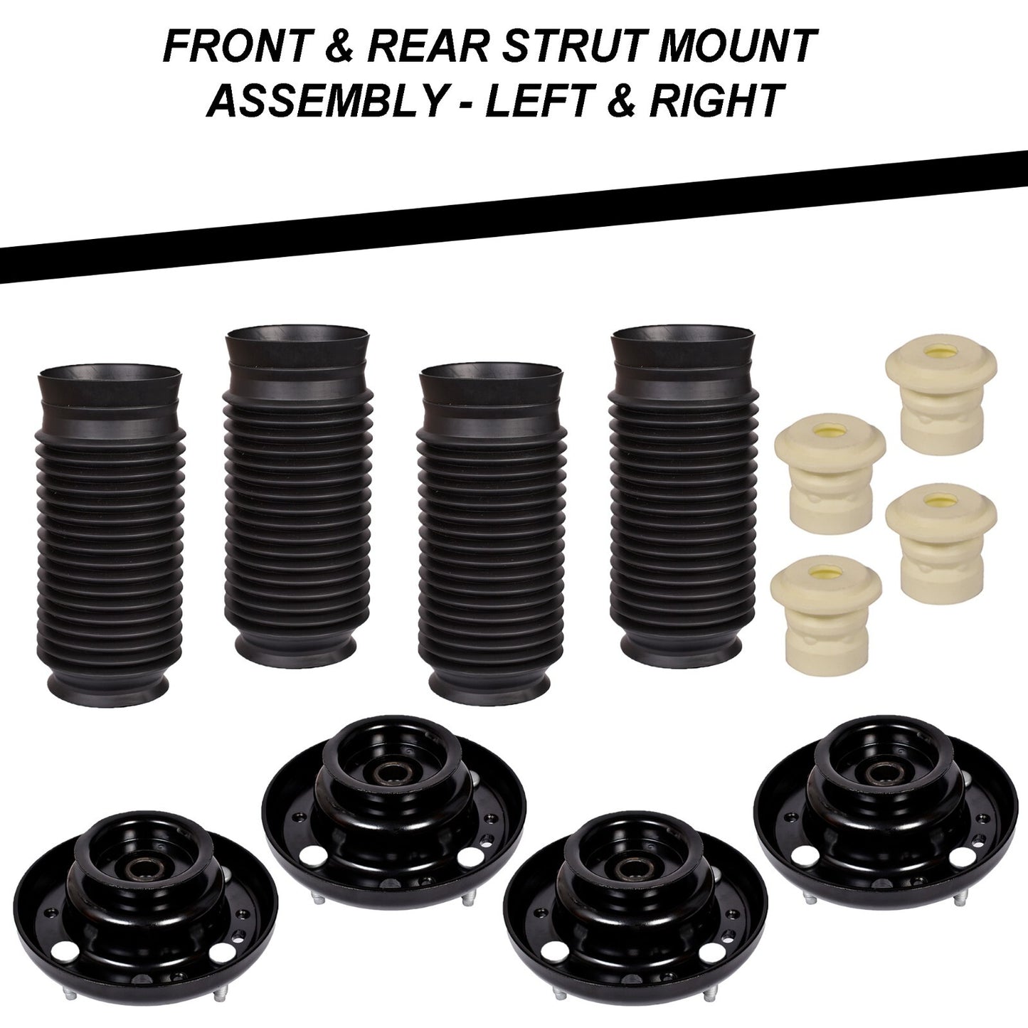 AUTOACER - 8p Front & Rear Poly Spacers 30mm + Strut Mount Assembly for JAGUAR S