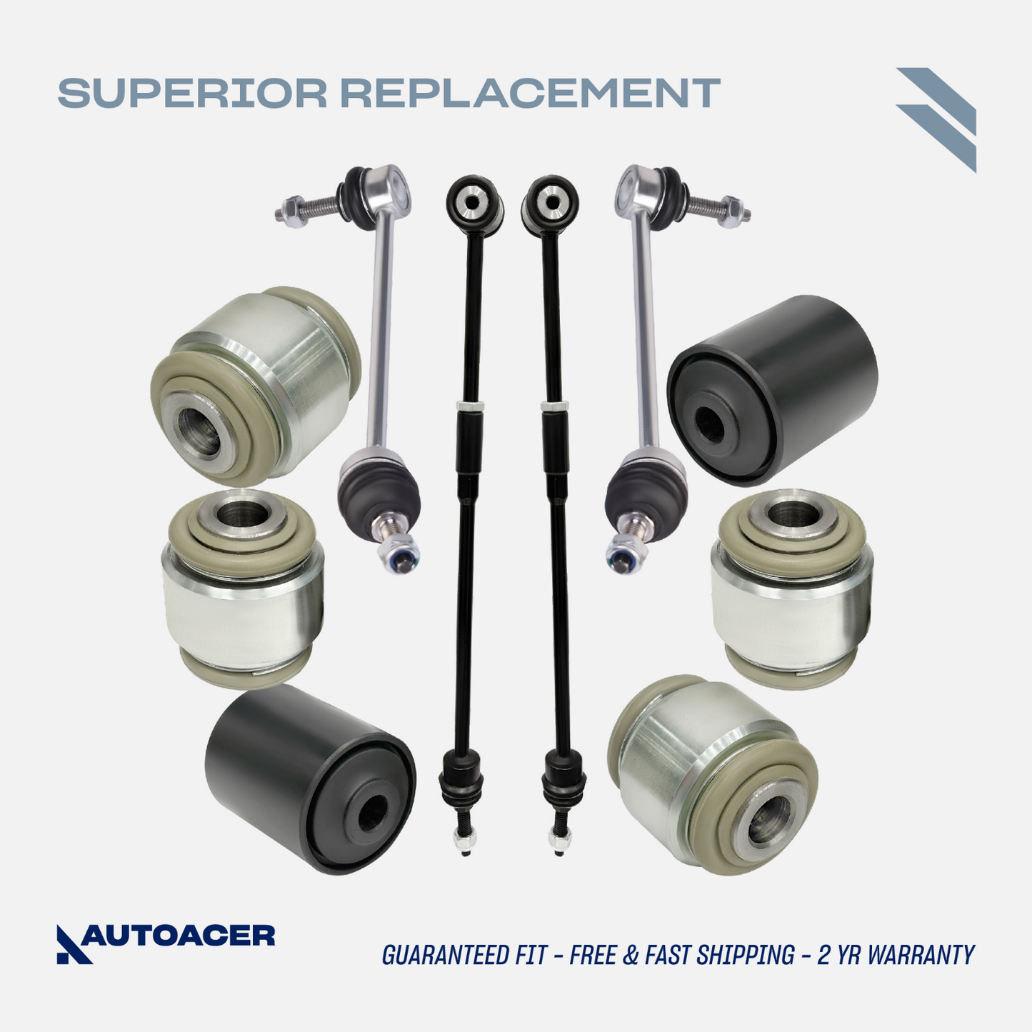 AUTOACER 10p Rear Arm Bushes Tie Rods Stabilizer links For Jaguar SType XJ XF XK