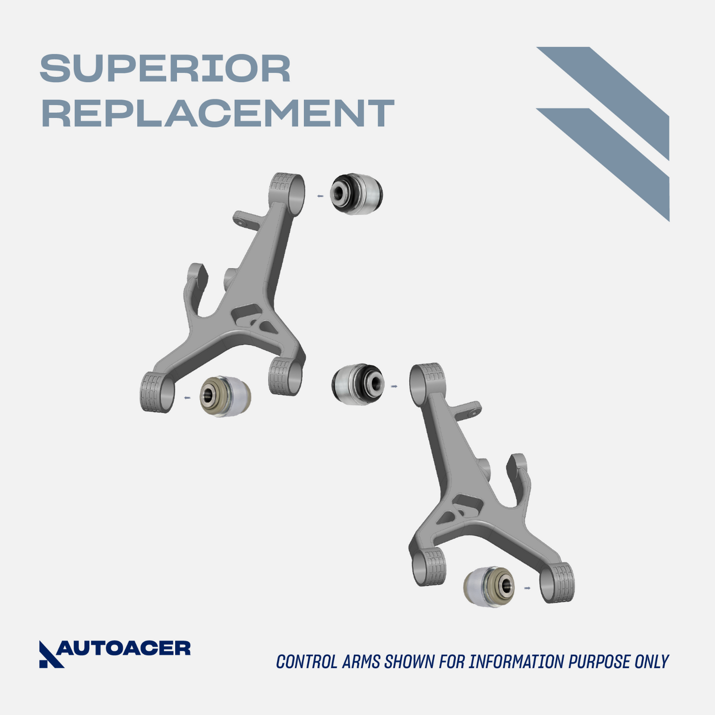 AUTOACER - 4p Rear Lower Control Arm Hydra Bushing Kit for JAGUAR S-Type XJ8 XJR