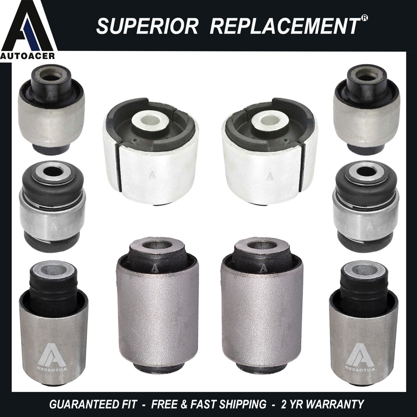Rear Axle Trailing Control Arm Bushings Ball Joint Kit 10p for BMW E36 E46 92-06