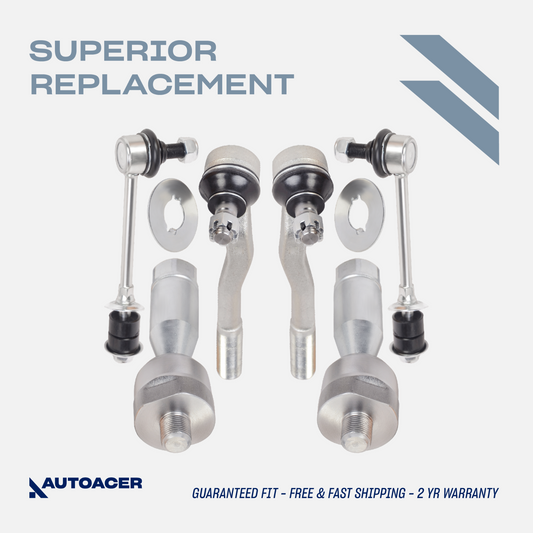 AUTOACER - 6p Front Suspension Inner Outer Tie Rods Stabilizer Links for 4Runner
