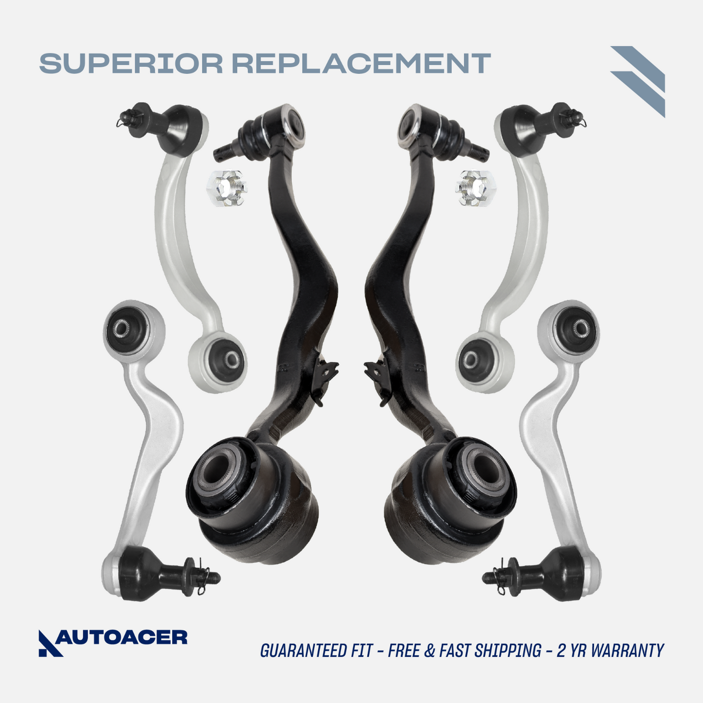 AUTOACER -6p Front Upper & Lower Rear Control Arm Kit for Lexus LS460 LS600h AWD