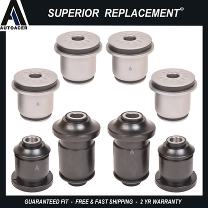 Front Upper & Lower Control Arm bushing Kit 8 pc Left Right for Silverado Sierra