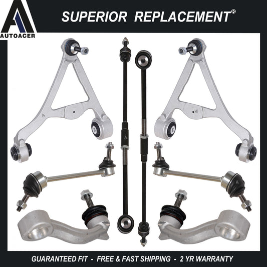 Rear Control Arms Tie Rods Front & Rear Stabilizer Link Kit 8pc for JAGUAR XF XK
