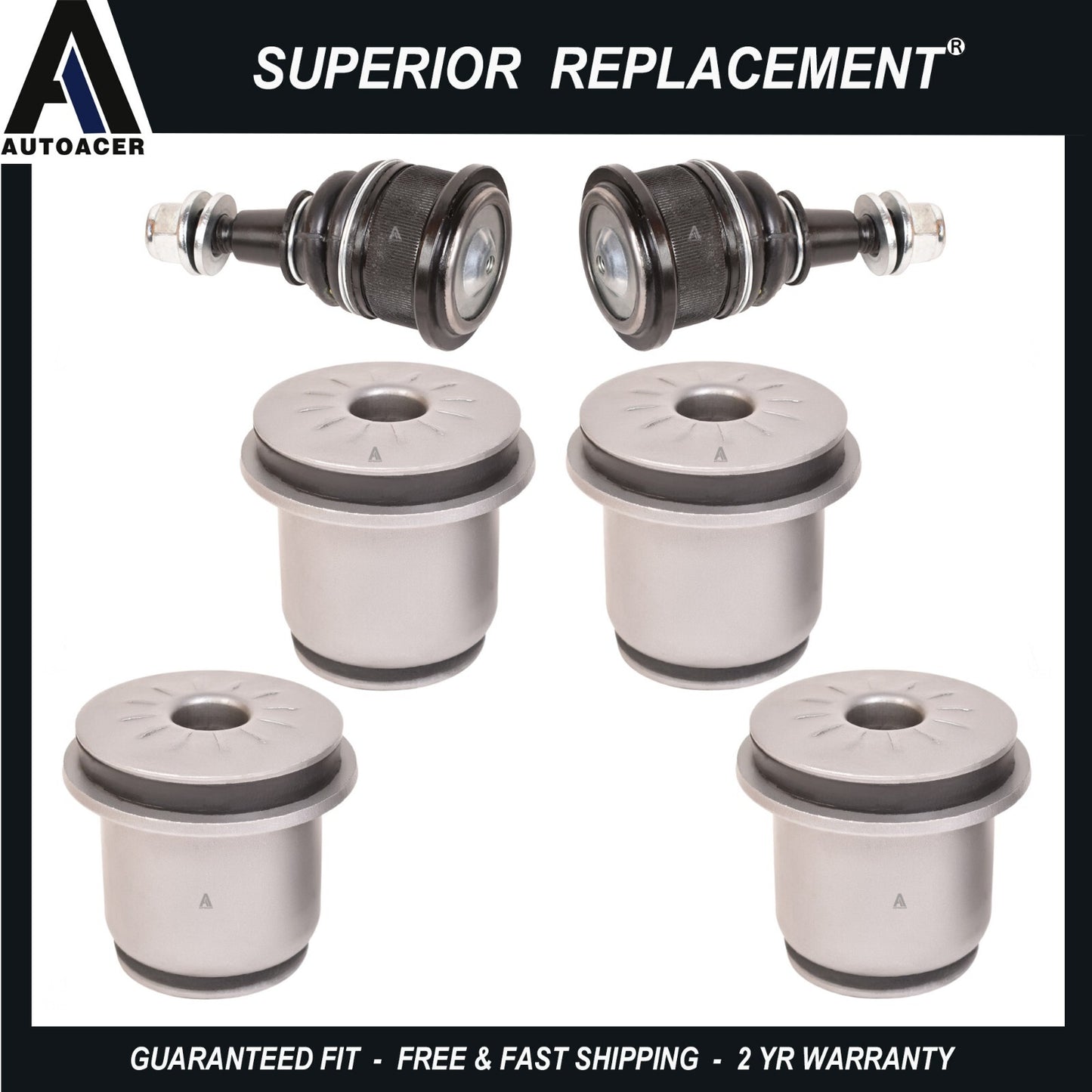 AUTOACER - 6p Front Upper Control Arm bushings & Ball Joint Kit for Chevrolet GM