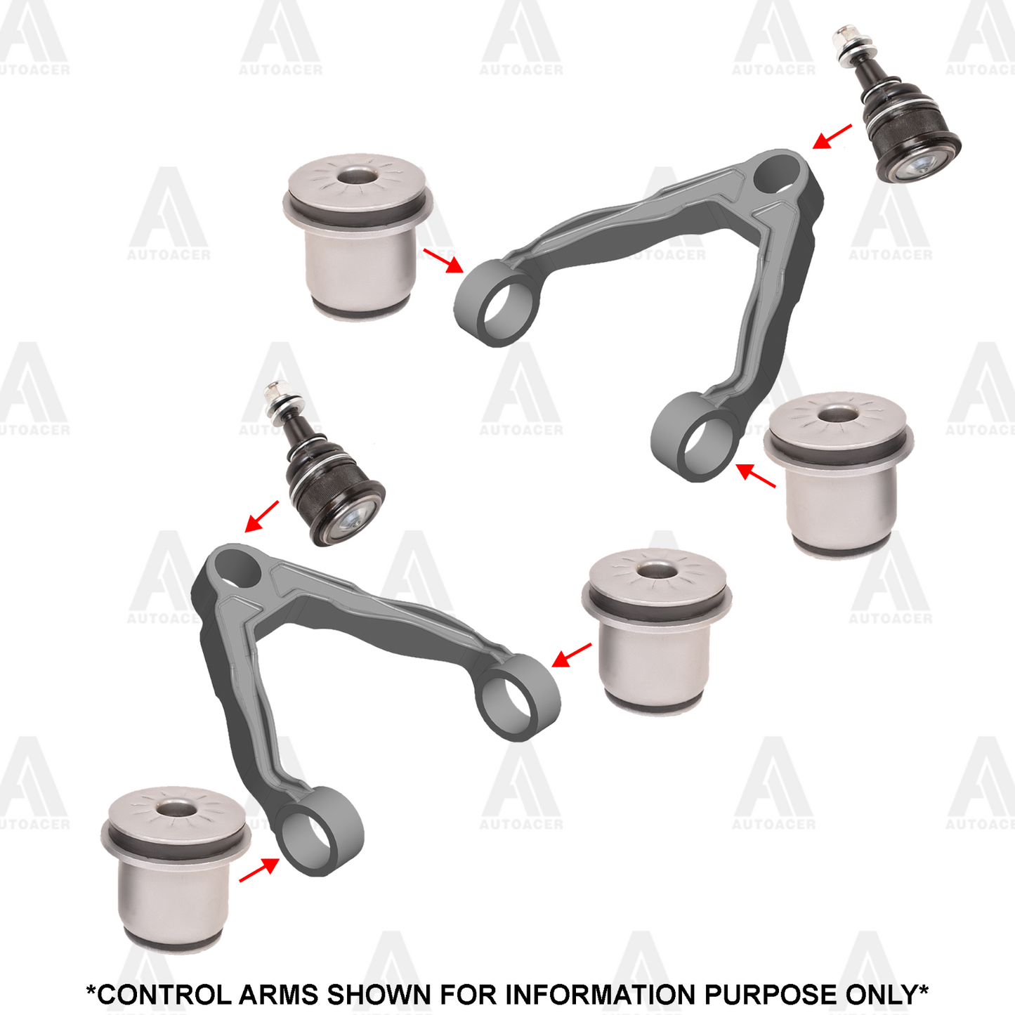 AUTOACER - 6p Front Upper Control Arm bushings & Ball Joint Kit for Chevrolet GM