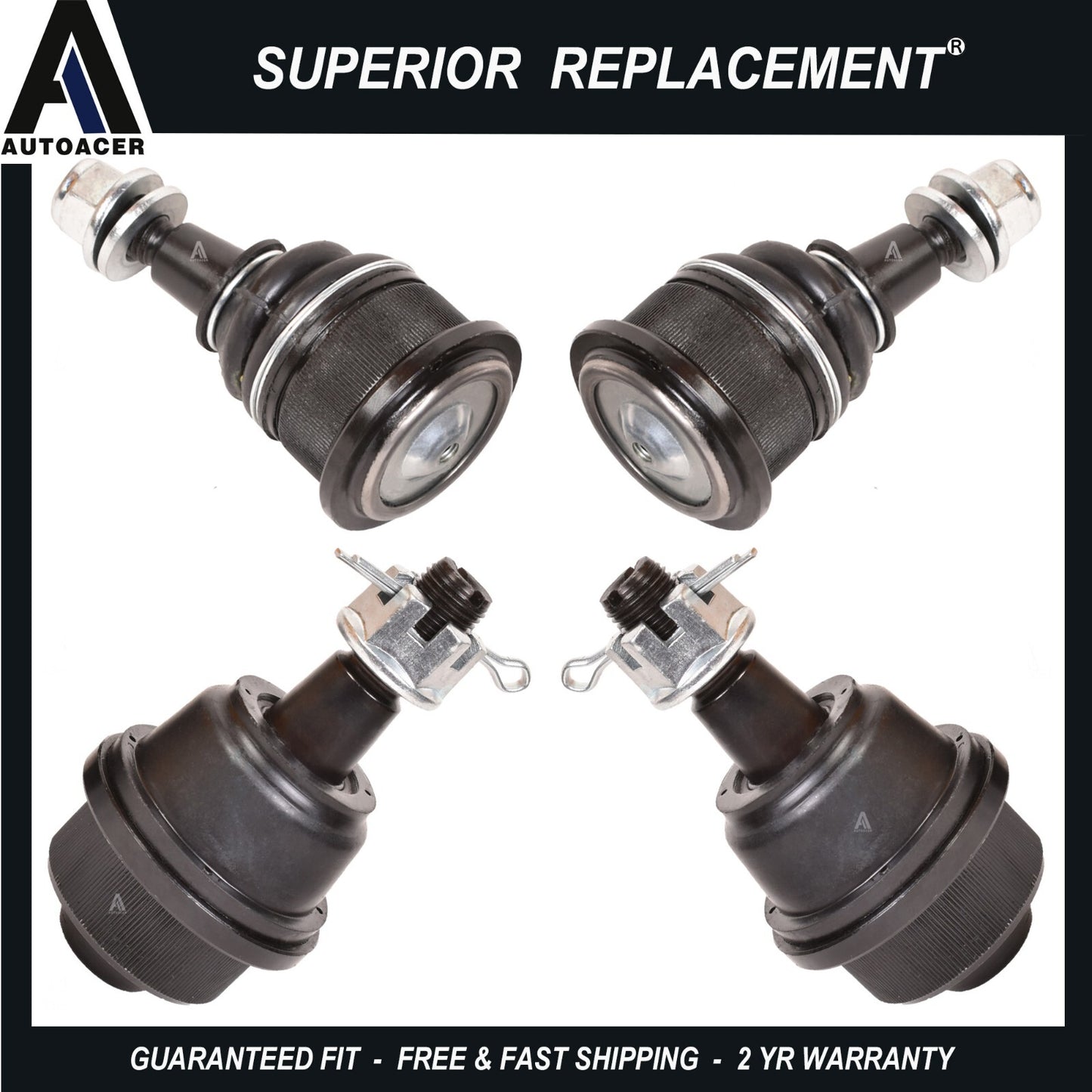 Front Upper & Lower Control Arm Ball Joint Kit 4p for Silverado Sierra 2500 3500