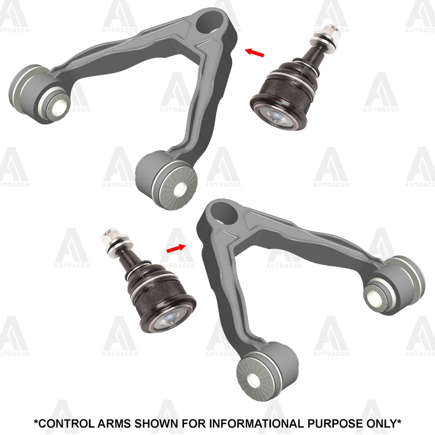 Front Upper & Lower Control Arm Ball Joint Kit 4p for Silverado Sierra 2500 3500