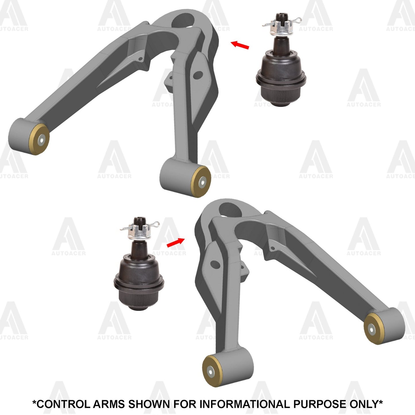 Front Upper & Lower Control Arm Ball Joint Kit 4p for Silverado Sierra 2500 3500