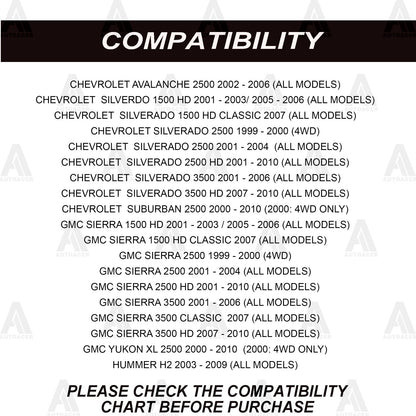 Front Upper & Lower Control Arm Ball Joint Kit 4p for Silverado Sierra 2500 3500