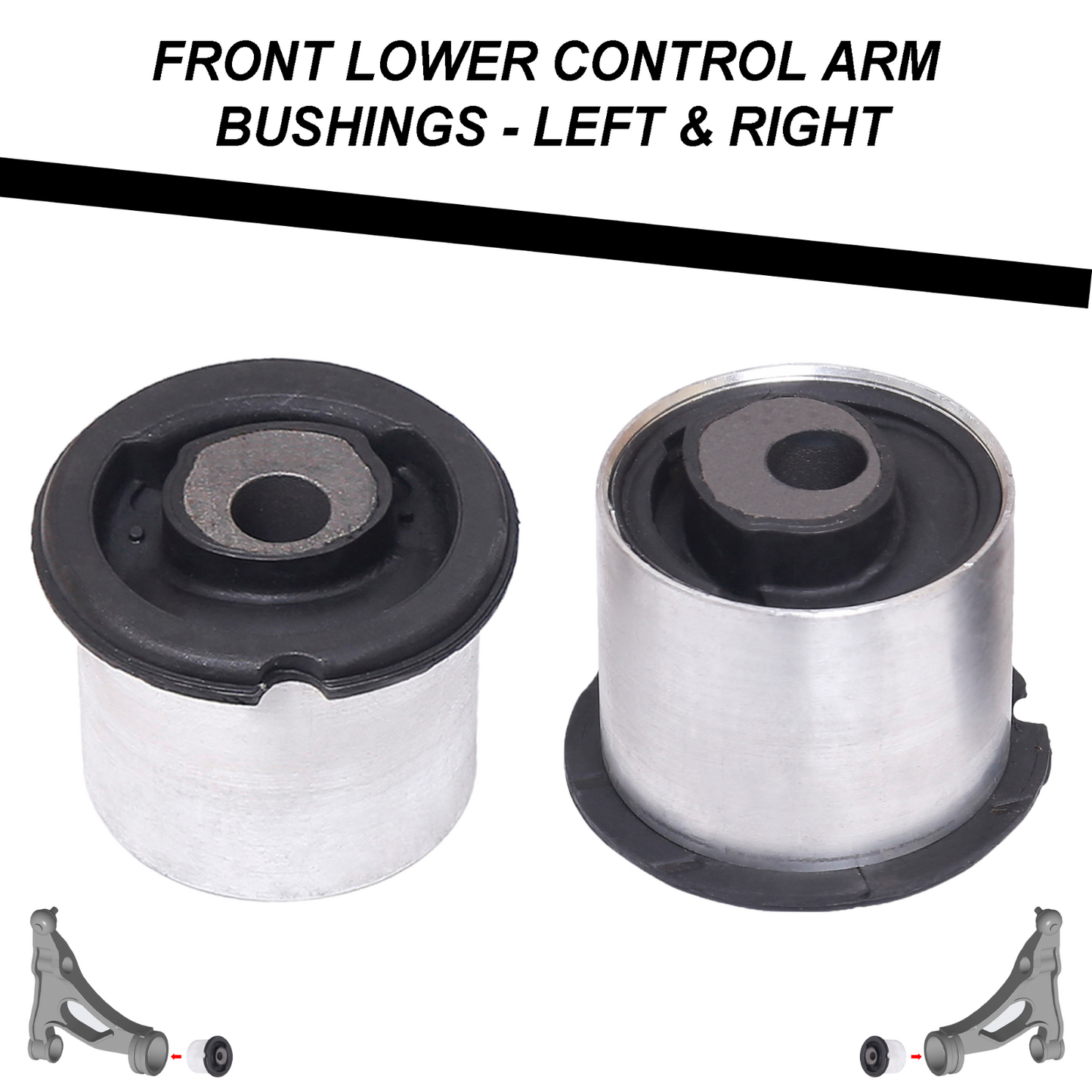 Front Lower Control Arm Bushing Kit 6pc For VW Touareg Audi Q7 & Porsche Cayenne